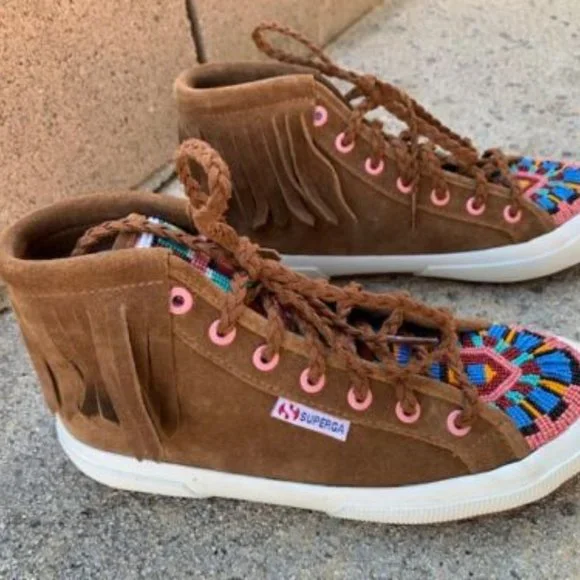 ALANUI x Superga Beaded Mid Top Sneaker - Size 38 (7.5) - Picture 4 of 8